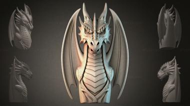 Fantasy busts Dragon Head with Wings 3d model