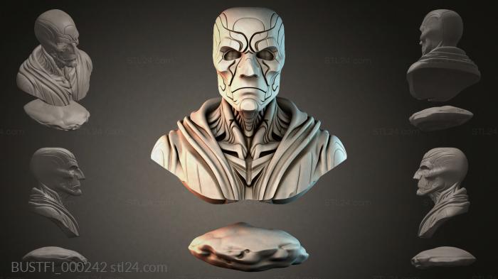 Futuristic bust in a mask 3d STL model