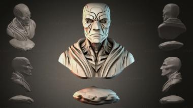 Fantasy busts Futuristic bust in a mask 3d model