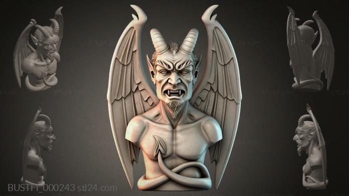 Demon bust with wings 3d STL model