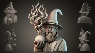 Fantasy busts Wizard with a Ball 3d model