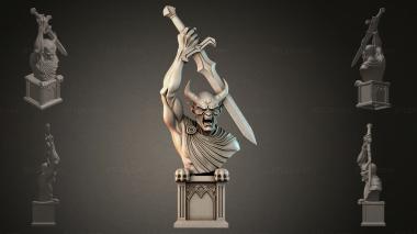 Fantasy busts Bust of a Demon with a Sword 3d model