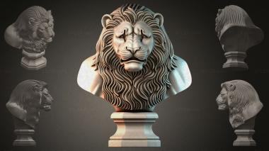 Fantasy busts Bust of a lion 3d model