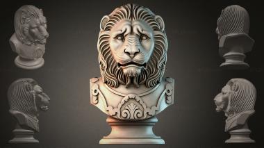 Fantasy busts Bust of a lion 3d model