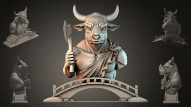 Fantasy busts Bull with an Axe 3d model