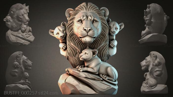 Lion with cubs 3d STL model