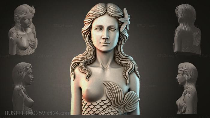 Mermaid bust 3d STL model