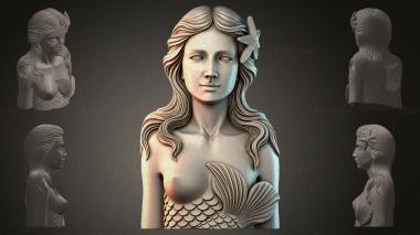 Fantasy busts Mermaid bust 3d model