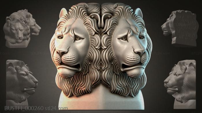 Double-headed lion bust 3d STL model