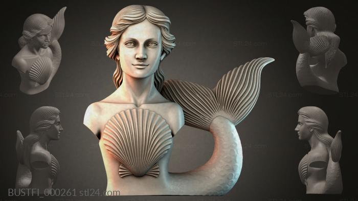 Mermaid bust 3d STL model