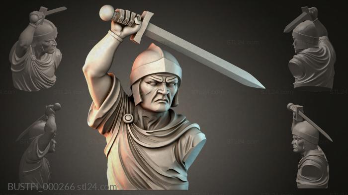 Bust of a warrior with a sword 3d STL model
