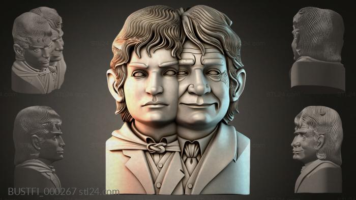 Bas-relief of two faces 3d STL model