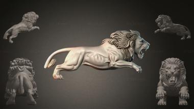 Fantasy busts Leaping Lion 3d model