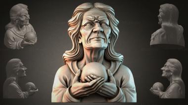 Fantasy busts Womens bust with a ball 3d model
