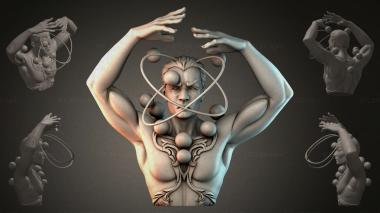 Fantasy busts Abstract male bust 3d model