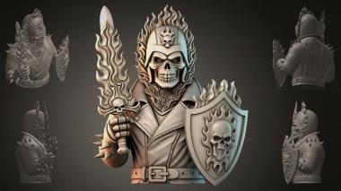 Fantasy busts Skeleton Warrior with Shield 3d model