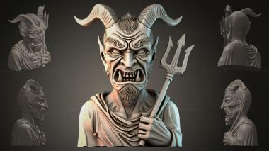 Fantasy busts Demon with a Trident 3d model