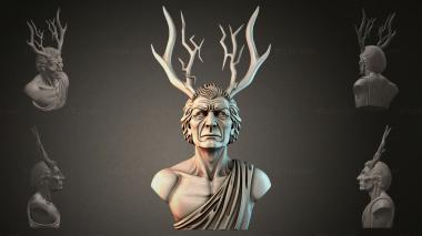 Fantasy busts Bust with horns 3d model
