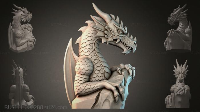 Dragon bust sculpture 3d STL model