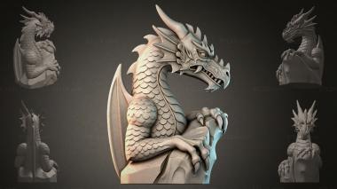 Fantasy busts Dragon bust sculpture 3d model