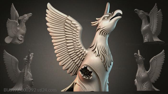 Bird sculpture with wings 3d STL model