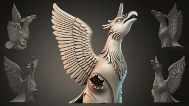 Fantasy busts Bird sculpture with wings 3d model
