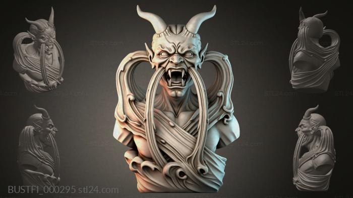 Demon bust with horns 3d STL model