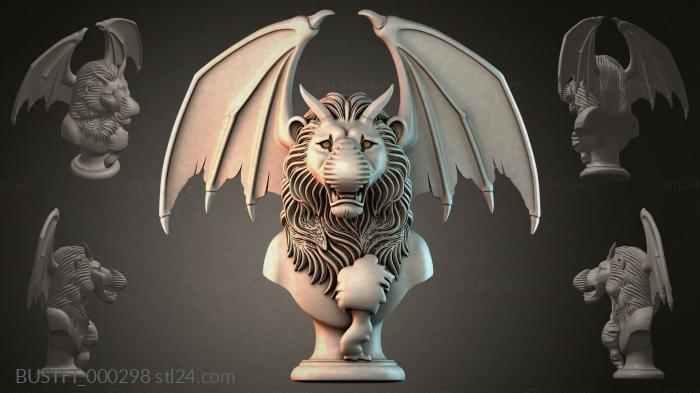 Bust of a winged lion 3d STL model