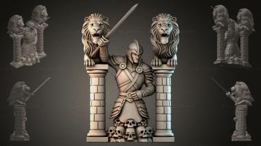 Fantasy busts Knight with Lions 3d model