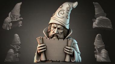 Fantasy busts Dwarf with a Scroll 3d model