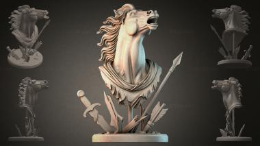 Fantasy busts Horse bust with weapons 3d model