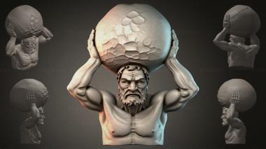 Fantasy busts Atlas with a Ball 3d model