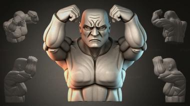 Fantasy busts Male torso with arms 3d model