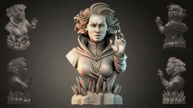 Fantasy busts Bust of a girl with a gesture 3d model