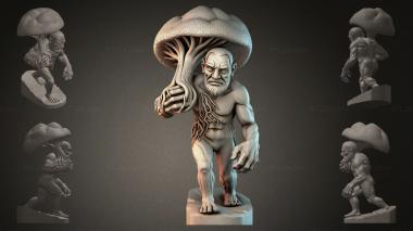 Fantasy busts Man under a mushroom 3d model