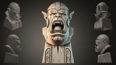 Fantasy busts Bust of an Orc in a Helmet 3d model