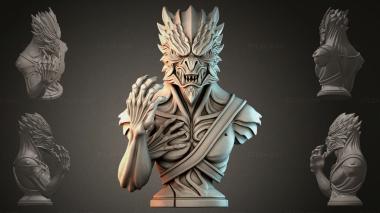 Fantasy busts Monster bust with claws 3d model