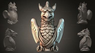 Fantasy busts Dragon Statue 3d model