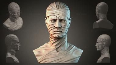 Fantasy busts Bust of a mummified man 3d model