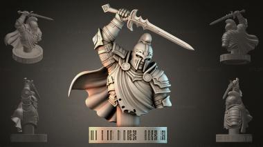Fantasy busts Bust of a warrior with a sword 3d model