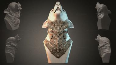 Fantasy busts Bust of a Wolf 3d model