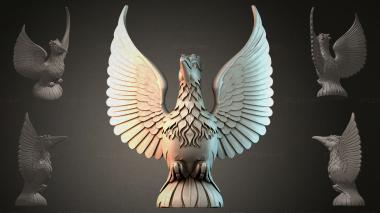 Fantasy busts Bird sculpture with wings 3d model