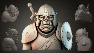 Fantasy busts Bust of an Orc in a Helmet 3d model