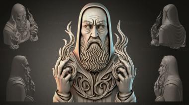 Fantasy busts Bust of a Hooded Elder 3d model