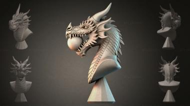 Fantasy busts Dragon head 3d model
