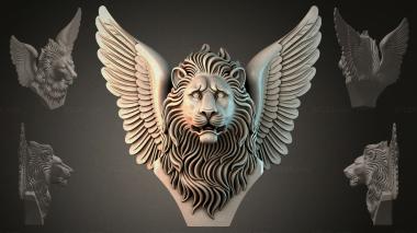Fantasy busts Lion with wings 3d model