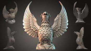 Fantasy busts Eagle sculpture with wings 3d model