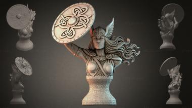 Fantasy busts Bust of a Valkyrie with a Shield 3d model