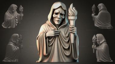 Fantasy busts Monk with a Torch 3d model