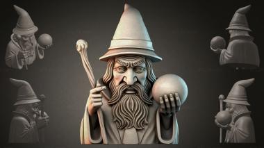 Fantasy busts Magician with a Ball 3d model